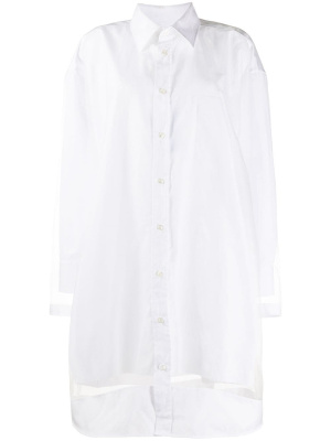 

Sheer panelled shirt dress, Maison Margiela Sheer panelled shirt dress