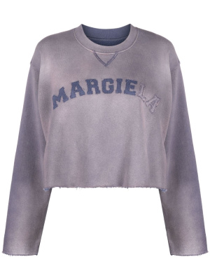 

Logo-patch cropped sweatshirt, Maison Margiela Logo-patch cropped sweatshirt