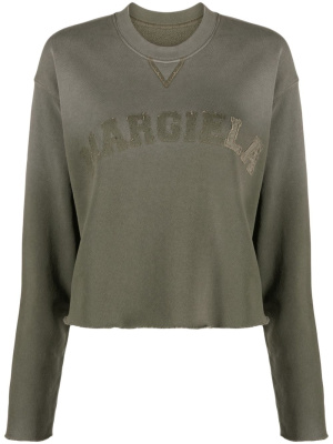 

Logo-patch cropped sweatshirt, Maison Margiela Logo-patch cropped sweatshirt