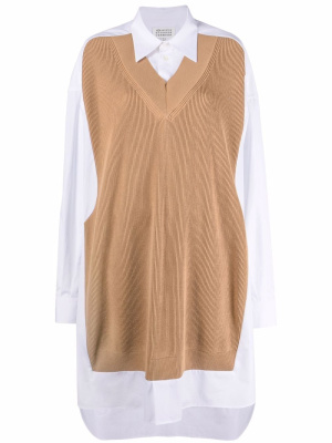 

Two-tone panelled shirtdress, Maison Margiela Two-tone panelled shirtdress
