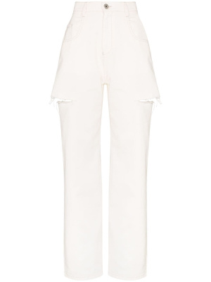 

High-rise distressed jeans, Maison Margiela High-rise distressed jeans