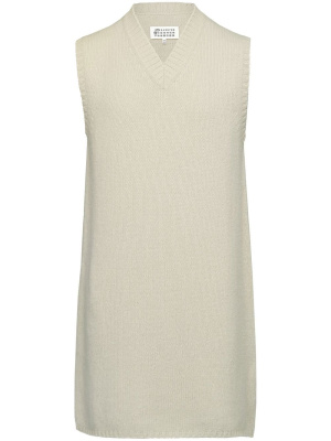 

V-neck intarsia-knit wool dress, Maison Margiela V-neck intarsia-knit wool dress