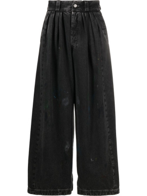 

Paint-splatter wide-leg jeans, Maison Margiela Paint-splatter wide-leg jeans