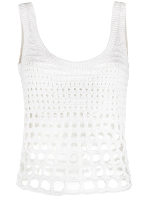 

Open-knit silk tank top, Chloé Open-knit silk tank top