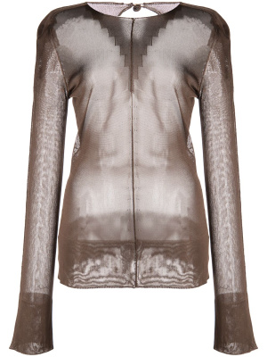 

Sheer long-sleeve knitted top, Jean Paul Gaultier Sheer long-sleeve knitted top