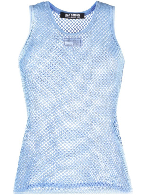 

Fishnet-knit round-neck top, Raf Simons Fishnet-knit round-neck top