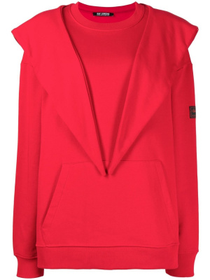 

Panelled overlay hood hoodie, Raf Simons Panelled overlay hood hoodie