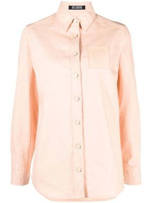 

Logo-patch long-sleeve shirt, Raf Simons Logo-patch long-sleeve shirt