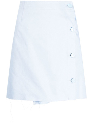 

Frayed-hem denim miniskirt, Raf Simons Frayed-hem denim miniskirt