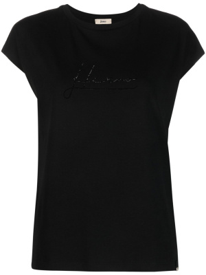 

Crystal-embellished logo T-shirt, Herno Crystal-embellished logo T-shirt