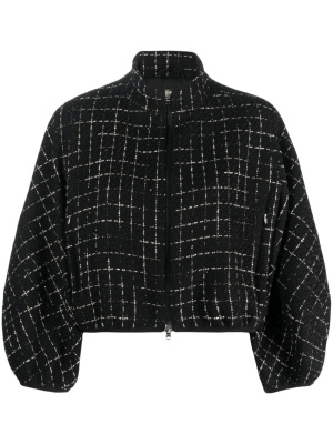 

Grid-patterned cropped jacket, Herno Grid-patterned cropped jacket