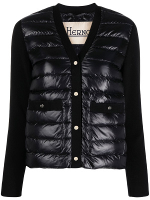 

V-neck panelled padded jacket, Herno V-neck panelled padded jacket