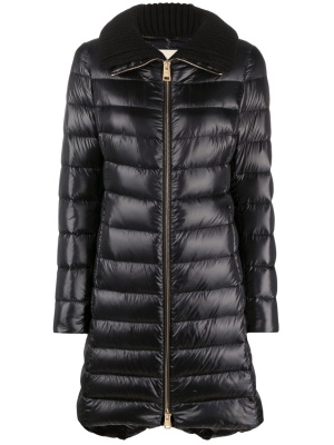 

Knitted-collar padded coat, Herno Knitted-collar padded coat