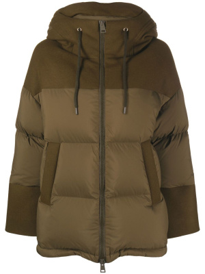 

Panelled hooded puffer jacket, Herno Panelled hooded puffer jacket