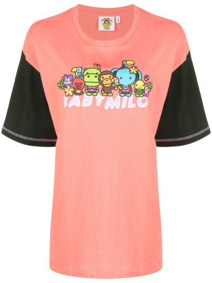 

Colour-block logo-print T-shirt, *BABY MILO® STORE BY *A BATHING APE® Colour-block logo-print T-shirt