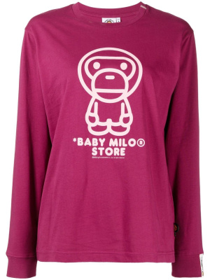 

Logo-print long-sleeve T-shirt, *BABY MILO® STORE BY *A BATHING APE® Logo-print long-sleeve T-shirt