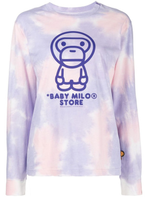 

Tie-dye logo-print T-shirt, *BABY MILO® STORE BY *A BATHING APE® Tie-dye logo-print T-shirt