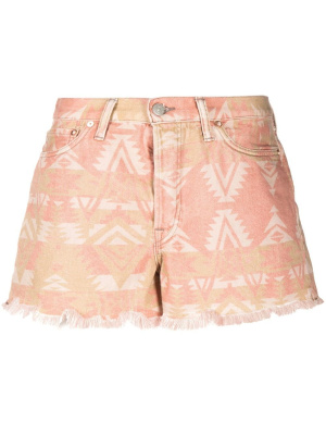 

Geometric frayed-edge shorts, Ralph Lauren RRL Geometric frayed-edge shorts