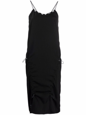 

Drawstring silk midi dress, MCQ Drawstring silk midi dress