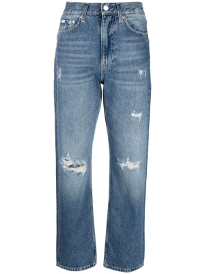 

Distressed high-waist jeans, Calvin Klein Jeans Distressed high-waist jeans