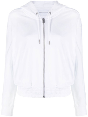 

Embroidered-logo zip-up hoodie, Calvin Klein Jeans Embroidered-logo zip-up hoodie