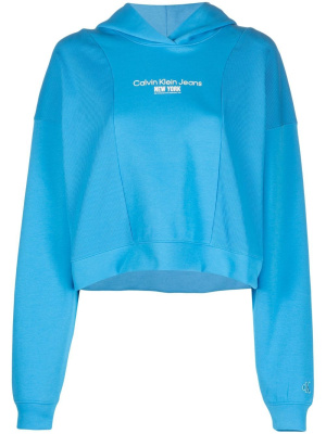 

Logo-print cropped hoodie, Calvin Klein Jeans Logo-print cropped hoodie