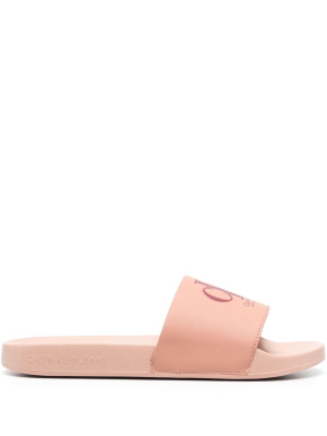 

Logo-print open-toe slides, Calvin Klein Jeans Logo-print open-toe slides
