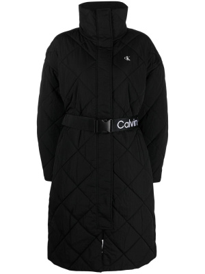 

Logo-belt quilted coat, Calvin Klein Jeans Logo-belt quilted coat