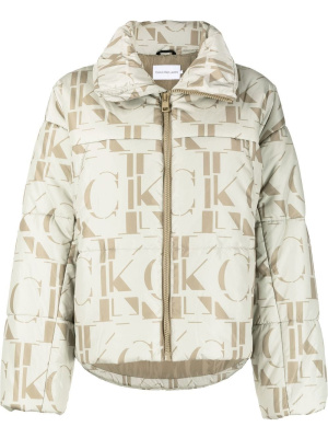 

Logo-print puffer jacket, Calvin Klein Jeans Logo-print puffer jacket