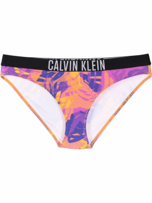 

Botanical-print logo-waist bikini briefs, Calvin Klein Botanical-print logo-waist bikini briefs