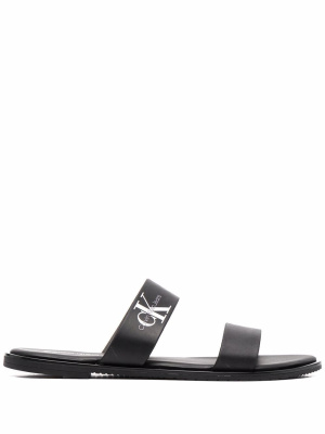 

Side logo-print slides, Calvin Klein Side logo-print slides