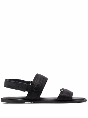 

Logo-embroidered double-strap sandals, Calvin Klein Logo-embroidered double-strap sandals