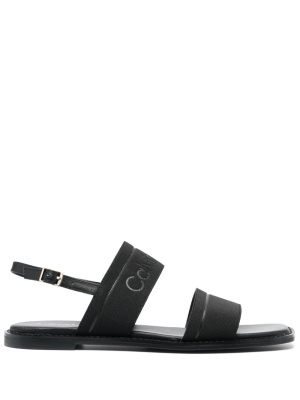 

Debossed-logo leather sandals, Calvin Klein Debossed-logo leather sandals