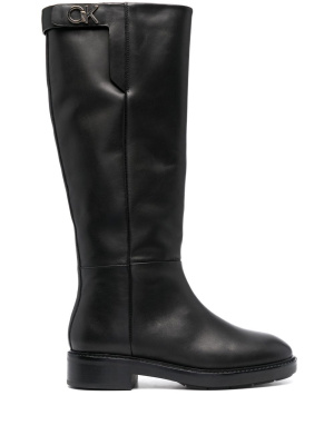 

Logo-plaque knee-high boots, Calvin Klein Logo-plaque knee-high boots