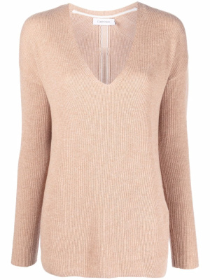 

Ribbed-knit V-neck sweater, Calvin Klein Ribbed-knit V-neck sweater