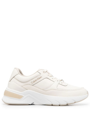 

Logo-embroidered panelled sneakers, Calvin Klein Logo-embroidered panelled sneakers