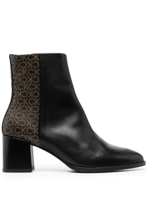 

Monogram-print ankle boots, Calvin Klein Monogram-print ankle boots