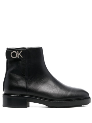 

35mm logo-plaque ankle boots, Calvin Klein 35mm logo-plaque ankle boots