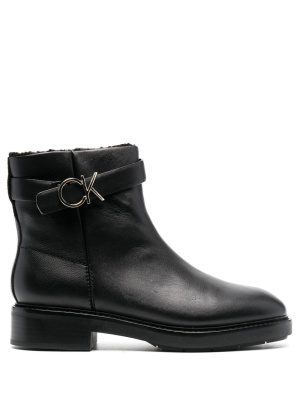 

Logo-buckle ankle boots, Calvin Klein Logo-buckle ankle boots