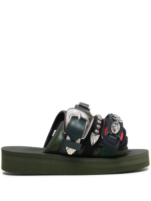 

Stud-embellished platform slides, Suicoke Stud-embellished platform slides