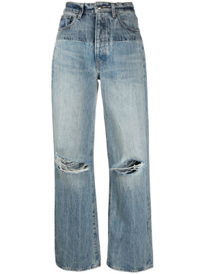 

Distressed high-rise wide-leg jeans, AMIRI Distressed high-rise wide-leg jeans