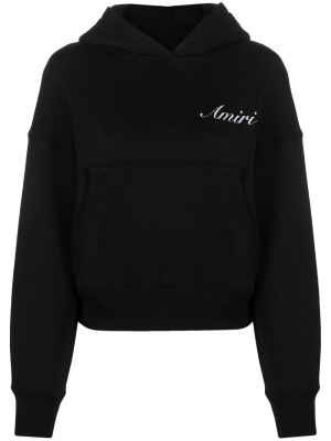 

Logo-embroidered cotton hoodie, AMIRI Logo-embroidered cotton hoodie