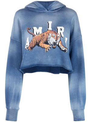 

Logo-print cropped hoodie, AMIRI Logo-print cropped hoodie