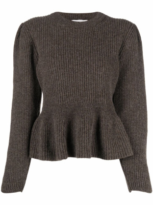 

Ribbed-knit peplum-hem jumper, Lemaire Ribbed-knit peplum-hem jumper