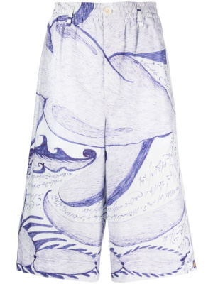 

Graphic-print below-knee shorts, Lemaire Graphic-print below-knee shorts