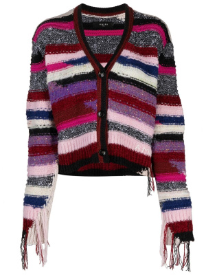 

Striped fringed cardigan, AMIRI Striped fringed cardigan