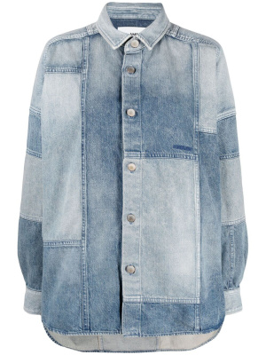 

Patchwork cotton denim shirt, AMBUSH Patchwork cotton denim shirt