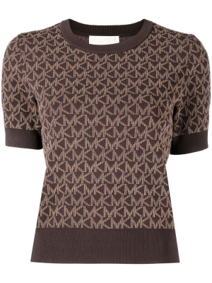 

Jacquard logo short-sleeve top, Michael Michael Kors Jacquard logo short-sleeve top