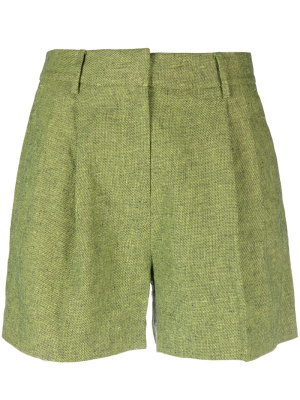 

Pleated linen-blend shorts, Michael Michael Kors Pleated linen-blend shorts