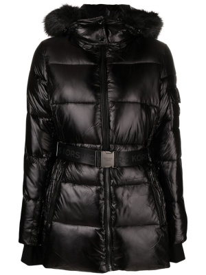 

Detachable-hood quilted down coat, Michael Michael Kors Detachable-hood quilted down coat